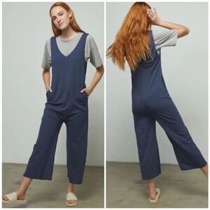NEW Lunya restore Pima cotton romper navy blue M